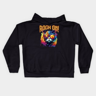 Cool Cat Rock On! Kids Hoodie